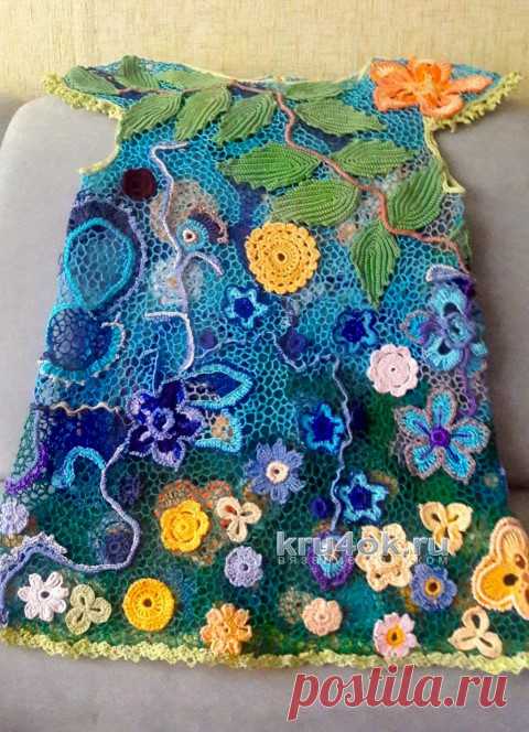 Платье-туника на девочку. Работа Оксаны - вязание крючком на kru4ok.ru