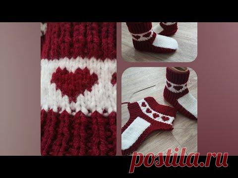 #носочки_на_двух_спицах​ Носочки ❤️❤️❤️ на двух спицах,без шва по подошве,р.36-37