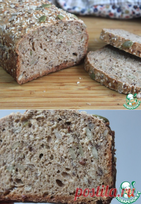 Хлеб без замеса цельнозерновой семечковый – кулинарный рецепт