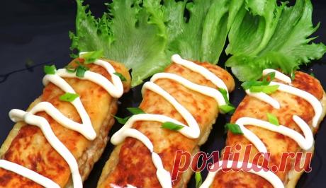 Картофельные полосочки-рулетики с сочным мясным фаршем