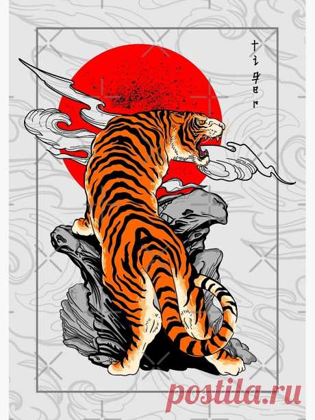 "Tiger Japan Style Tattoo" Metal Print by Formillion | Redbubble