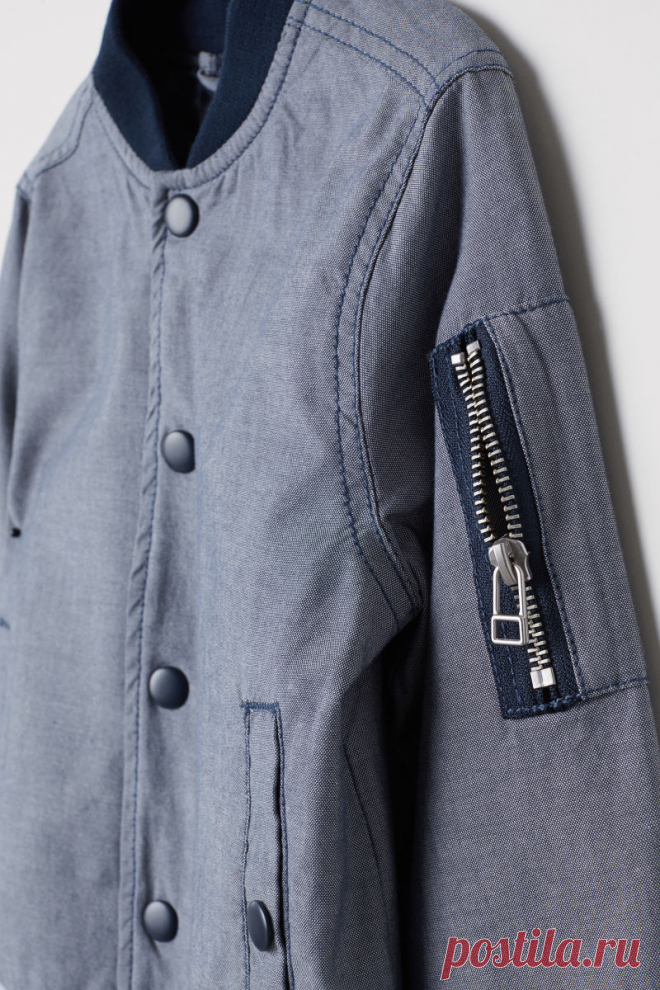 Chambray Baseball Jacket | Blue | KIDS | H&M US