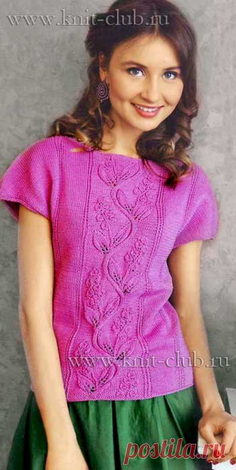 сообщение Клуб_мастериц : Модная сиреневая кофточка с красивым цветочным узором в центре! (11:36 28-07-2018) [4432111/438356334]