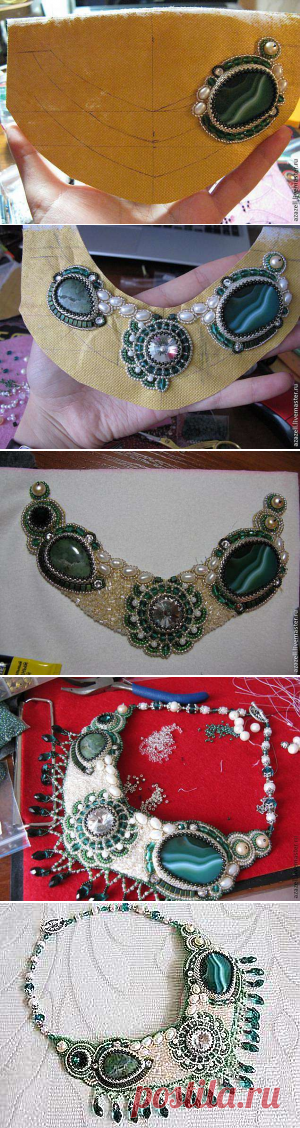 Мастер-класс: Колье «Серебро и изумруд» - делаем своими руками