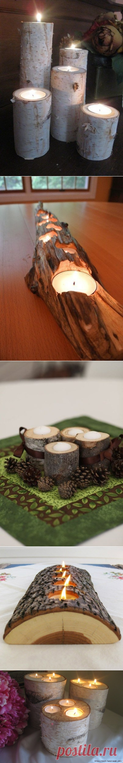 Деревянные подсвечники