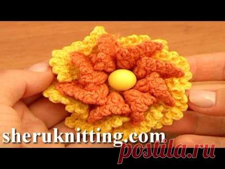 Crochet Two-Layered Flower Free Pattern Tutorial 80 Crochet 3D Flowers