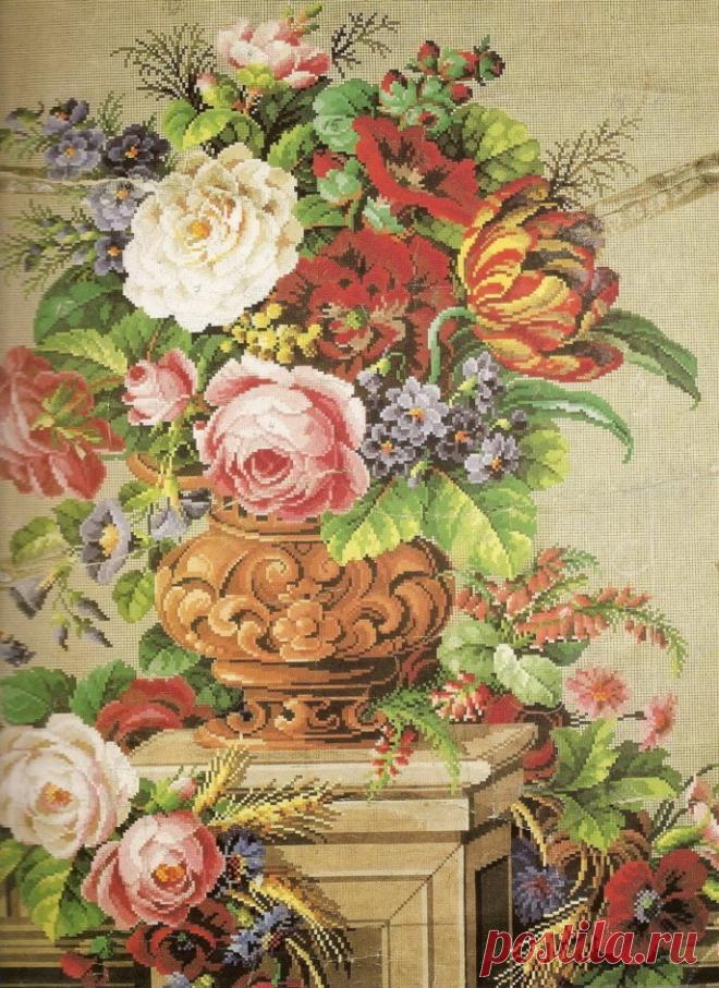 Шедевры вышивки крестом — очаровательные старинные схемы Petit Point