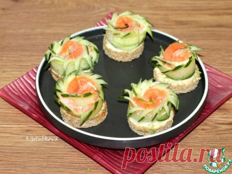 Рулетики из огурца с сыром и рыбой Кулинарный рецепт