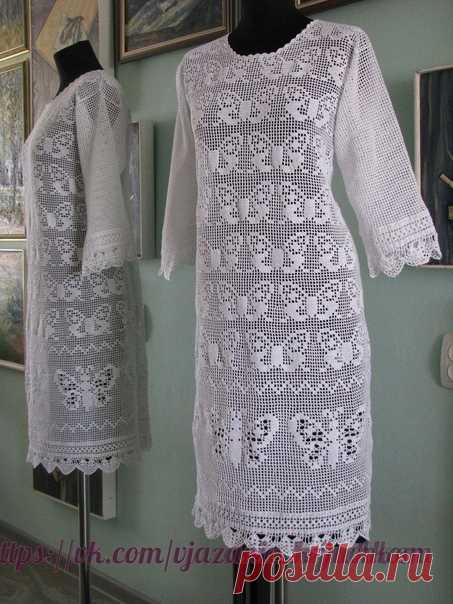 Филейное платье с бабочками
Автор - Зоя Семенова