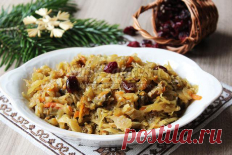Постный бигус с квашеной капустой. Рецепт с пошаговыми фото