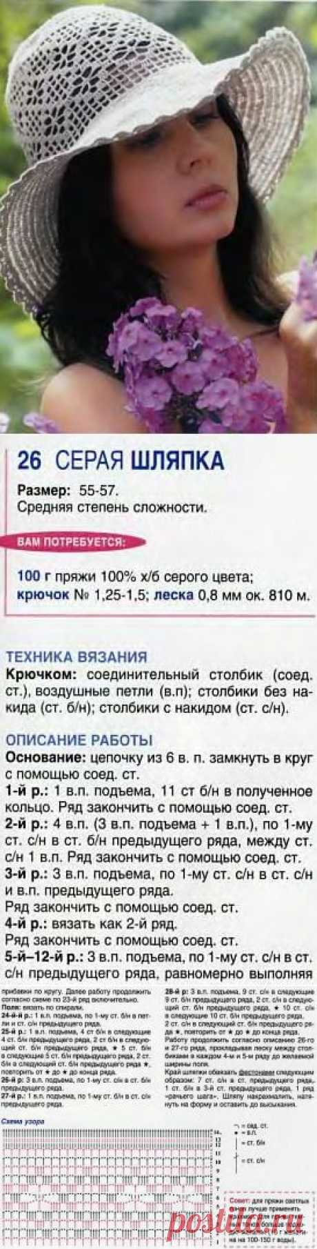 Шляпа крючком