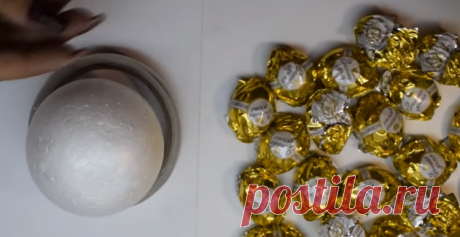 🎄Новогодняя игрушка из конфет🎄Шар из конфет🎄Мастер класс🎄Композиции из конфет🎄Букеты из конфет🎄 - YouTube