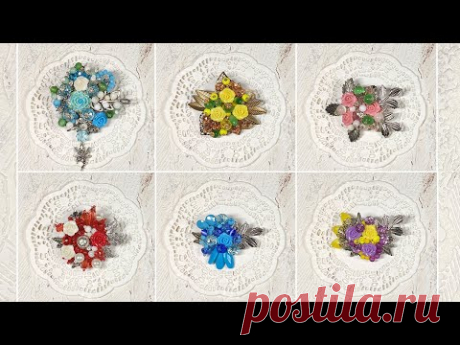 Яркие летние броши. Обзор моих работ.