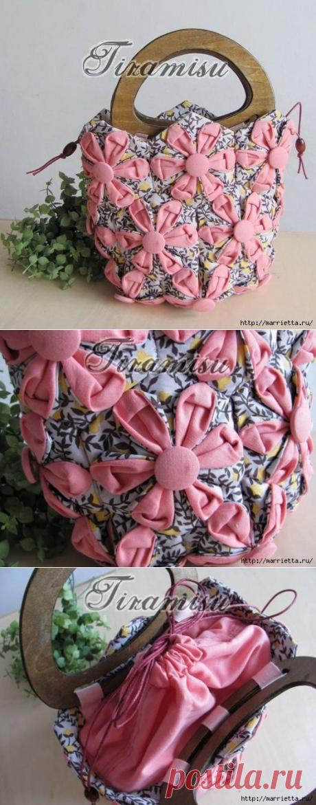 Лоскутная сумочка в технике оригами