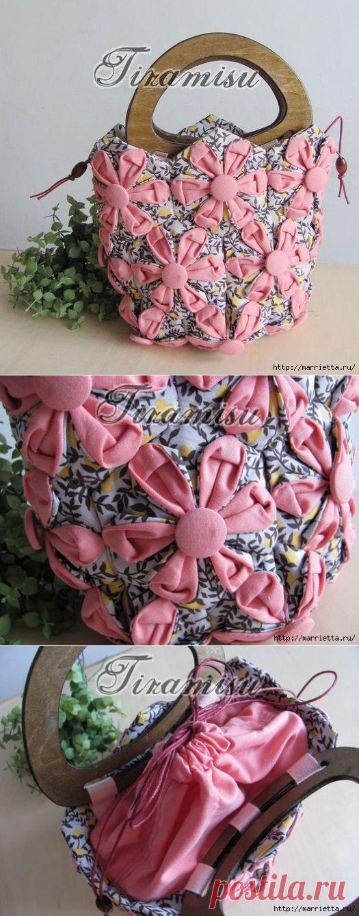 Лоскутная сумочка в технике оригами