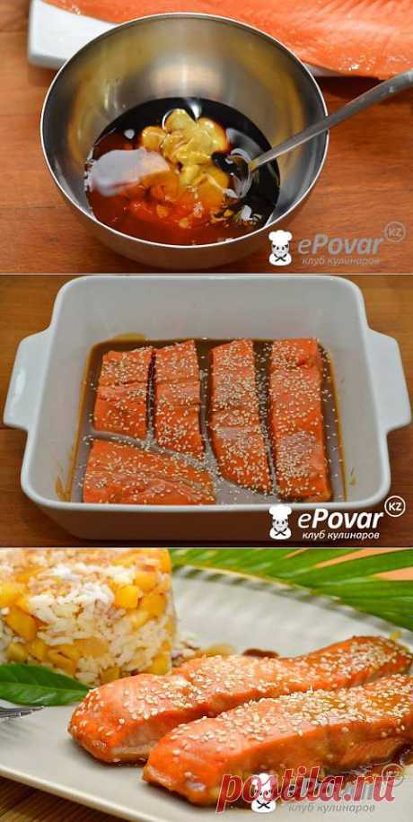 Лосось с мёдом и горчицей — Рецепт приготовления с фото — Горячие блюда, Блюда из рыбы и морепродуктов