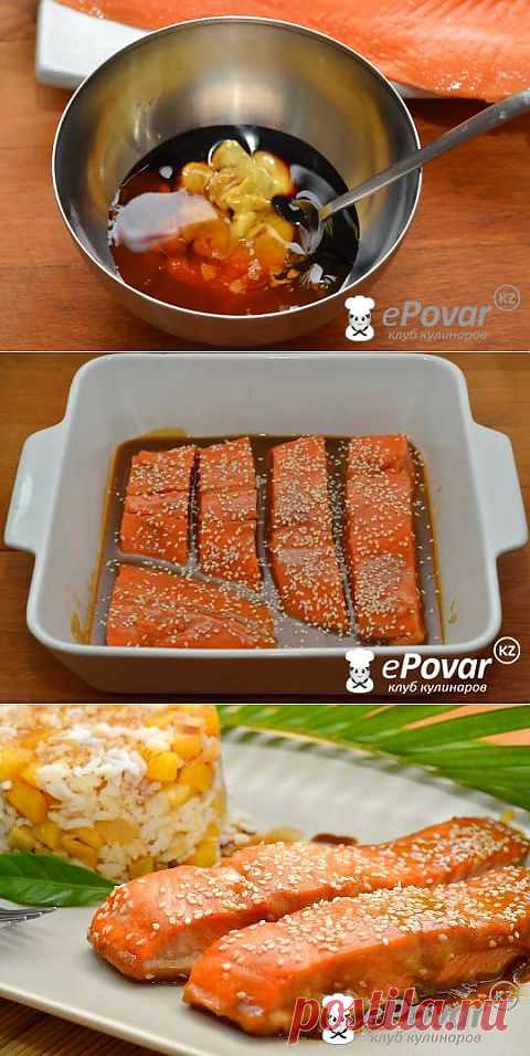 Лосось с мёдом и горчицей — Рецепт приготовления с фото — Горячие блюда, Блюда из рыбы и морепродуктов