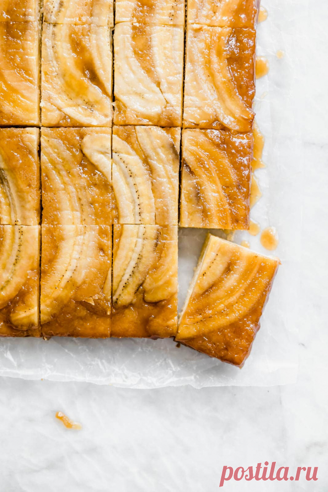 Карамелизированный банановый перевернутый торт - Broma Bakery