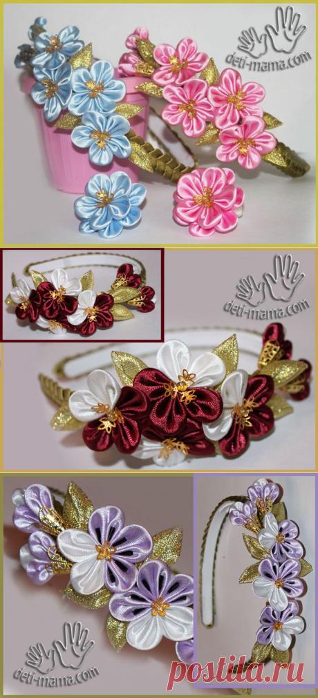 Ободки для волос своими руками. Ободок Незабудка | Журнал для мам и детей