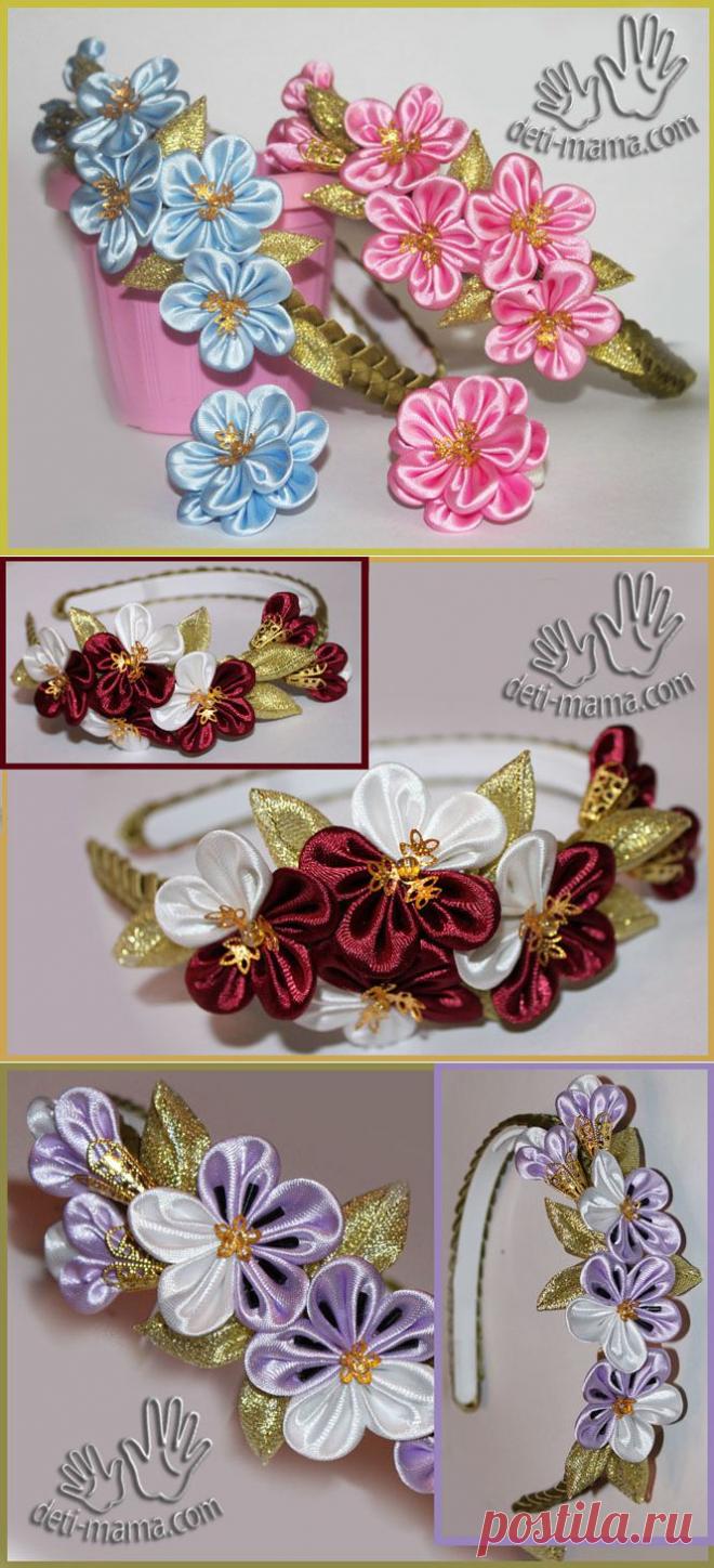 Ободки для волос своими руками. Ободок Незабудка | Журнал для мам и детей