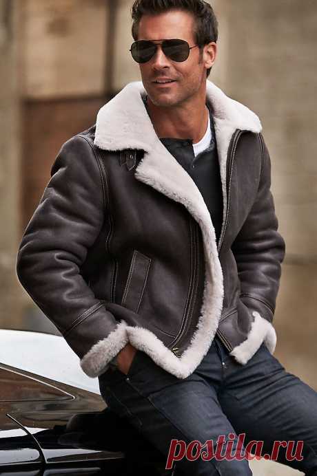Classic Sheepskin B-3 Bomber Jacket with Detachable Hood | Overland