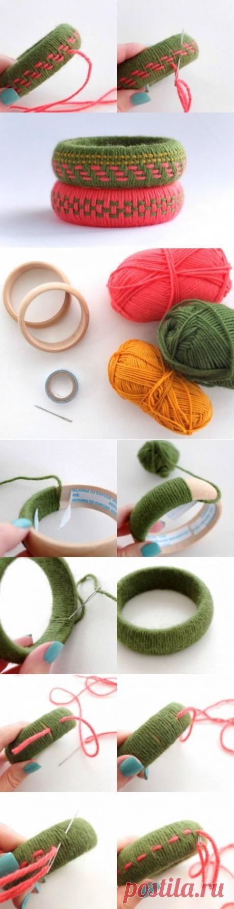 Браслеты из пряжи без вязания / Прочие виды рукоделия / Другие виды рукоделия
