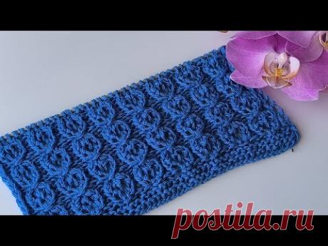 Очень красивый ажурный узор спицами для вязания летних топов, маек, футболок.