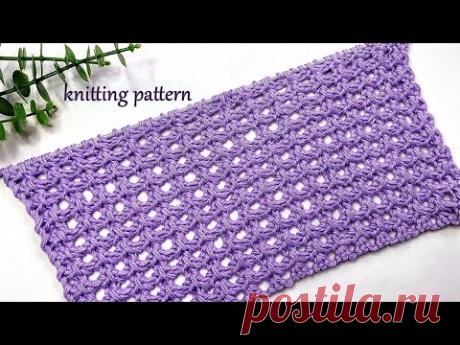 Узор спицами "Клетчатый ажур"