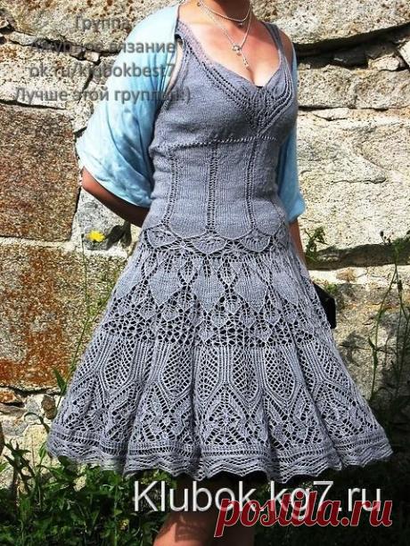 Разлетелись крылья лебедя - сарафан - платье спицами | Клубок