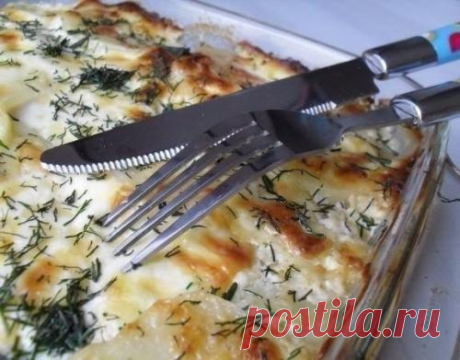 Запеканка картофельная с грибами.