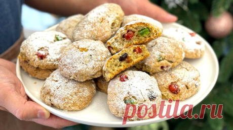 🔥 Немецкий Штоллен за несколько минут. Новые Рождественские печенья по мотивам штоллена | Быстрые рецепты | Дзен