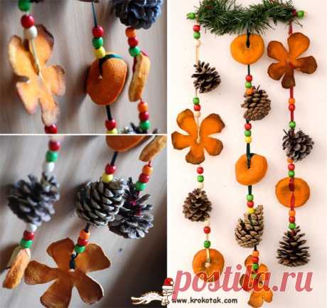 Ароматный новогодний декор апельсинами и мандаринами / Surfingbird - проводи время с пользой для себя!