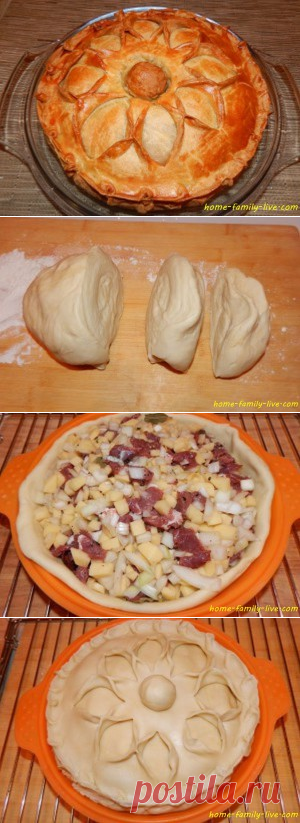 Пирог с мясом - пошаговый рецепт с фотоКулинарные рецепты