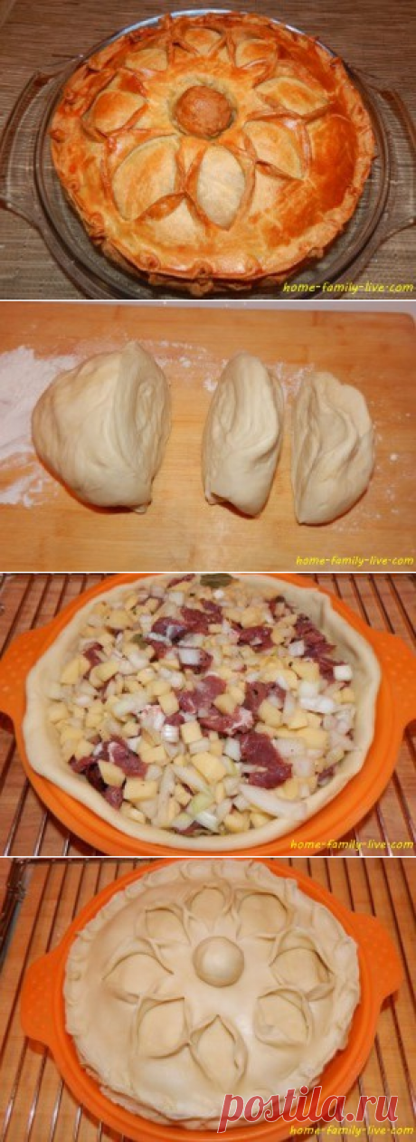 Пирог с мясом - пошаговый рецепт с фотоКулинарные рецепты