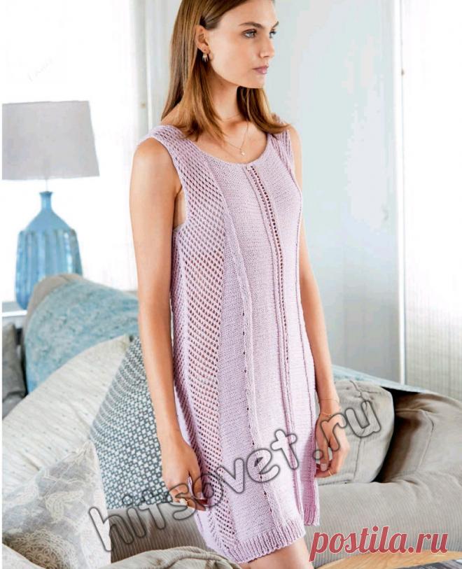 Вязаное платье с сетчатыми вставками - Хитсовет