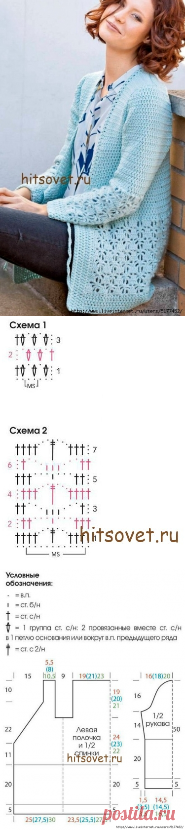 Жакет крючком мастер класс