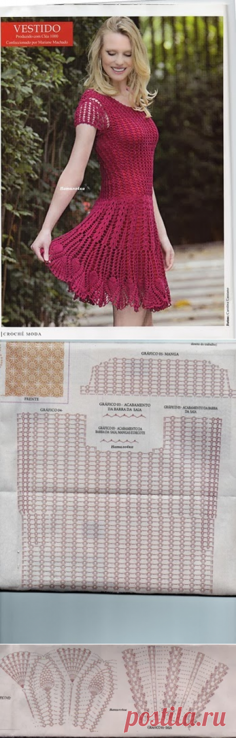 Crochetemoda: вязание крючком платье