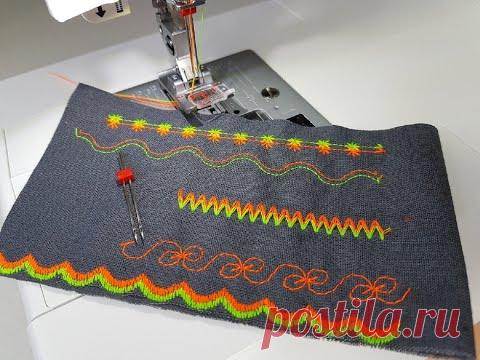 ДВОЙНАЯ ИГЛА, КАК ШИТЬ ДВОЙНОЙ ИГЛОЙ, ДЕКОРАТИВНАЯ СТРОЧКА ДВОЙНОЙ ИГЛОЙ.