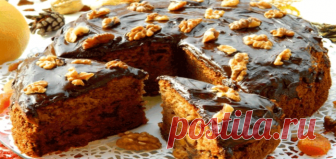 Чайный пирог с грецкими орехами и сухофруктами Наташа
