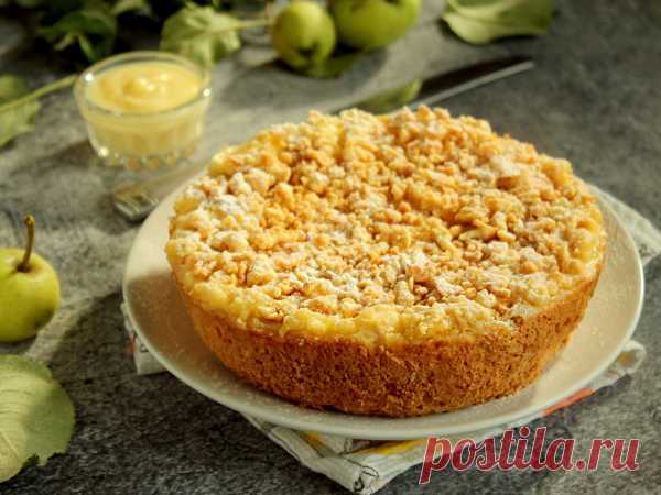 Тертый яблочный пирог с заварным кремом — рецепт с фото пошагово