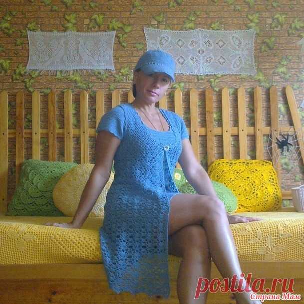 . Просто платье и жилет из Этно-коттон 1200 - Все в ажуре... (вязание крючком) - Страна Мам