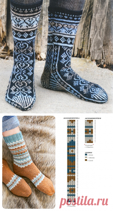 Восхитительные орнаменты. Жаккардовые носки спицами — схемы | Вяжем вместе! | Яндекс Дзен