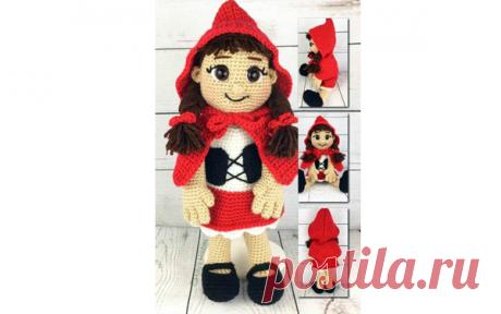 Вязаная кукла Красная шапочка Вязаная крючком кукла Красная шапочка. Схема