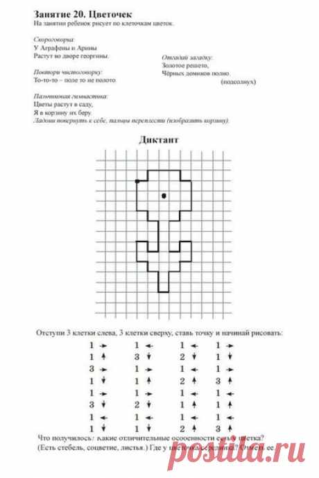 Графический диктант. Рисунки по клеточкам.