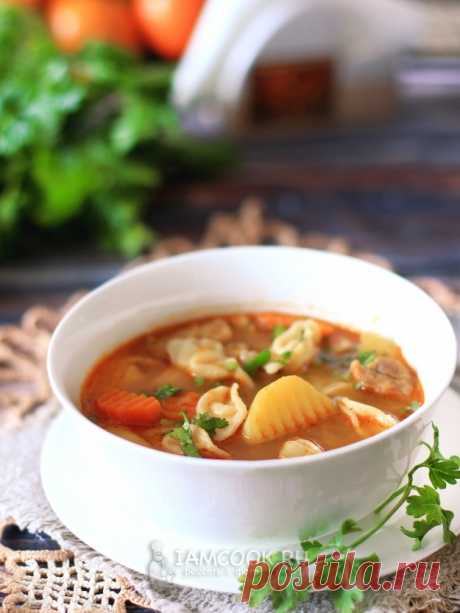 Мясной суп с ракушками по-восточному — рецепт с фото на Русском, шаг за шагом. Восточный суп с ракушками ручной работы обязательно придется по вкусу всем вашим домочадцам. #рецепт #суп #супчик #еда #обед #рецепты #томатны_суп #мясной_суп
