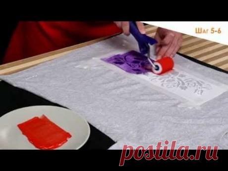 ▶ Простые мастер-классы. Яркая футболка, роспись акриловыми красками по ткани «ТАИР» - YouTube