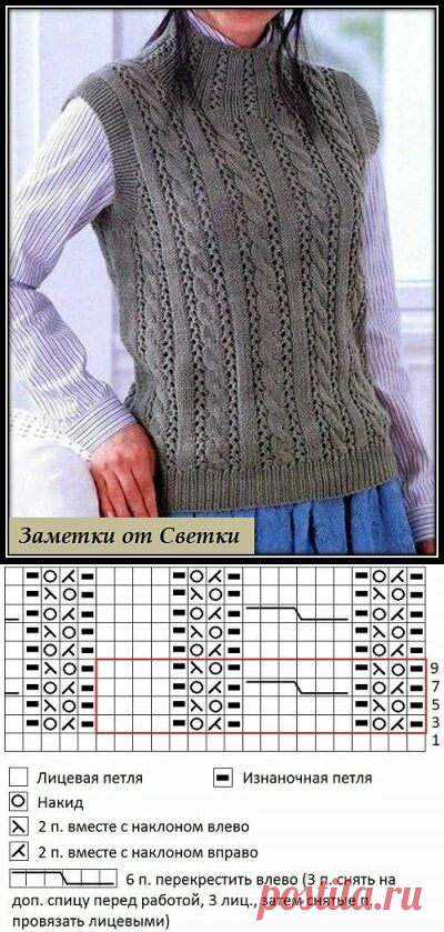 Узор для вязания жилета / Япония | 