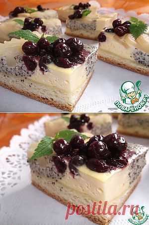 Творожно-маковый пирог с грушами - кулинарный рецепт