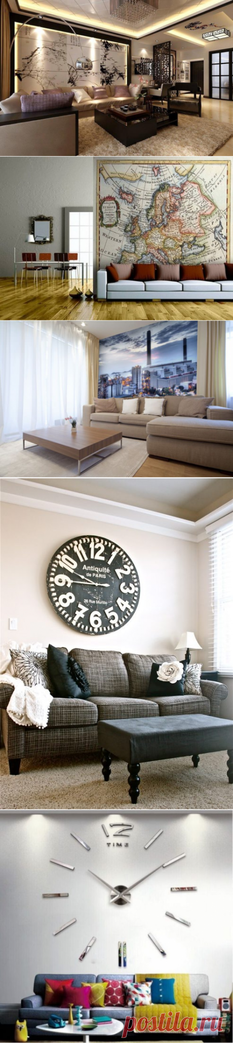 От картин до смелых панно, или как легко и просто украсить стену над диваном