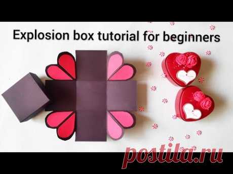 explosion box for beginners| heart explosion box tutorial | easy explosion box - YouTube